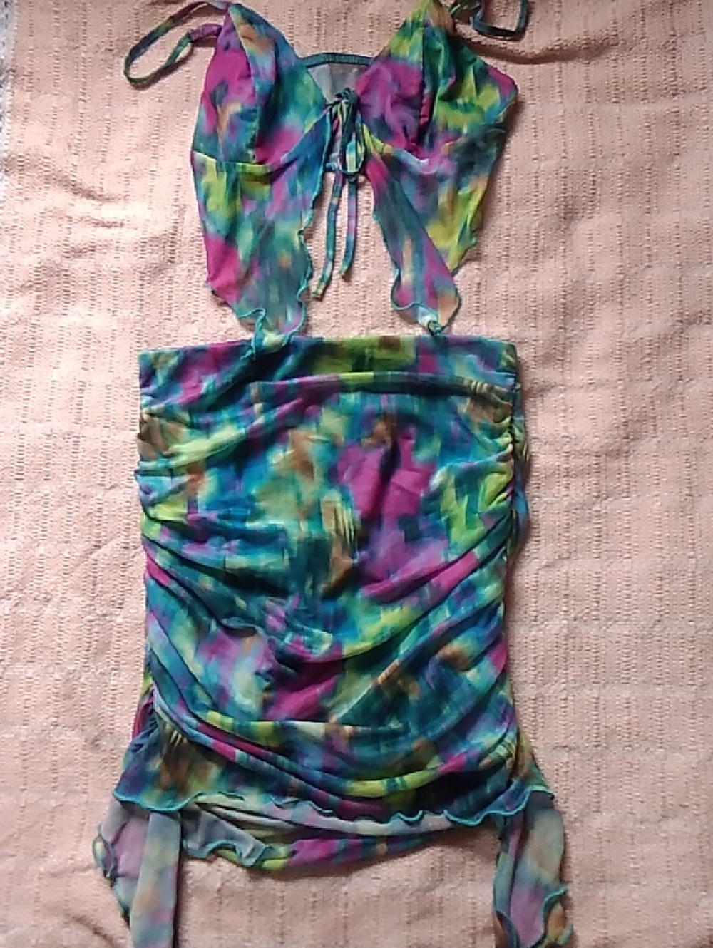Tie-Dye Multicolor Skirt and top